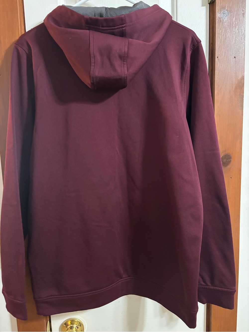 Under Armour Maroon and Gray Pullover Hoodie with Logo - Picture 3 of 3